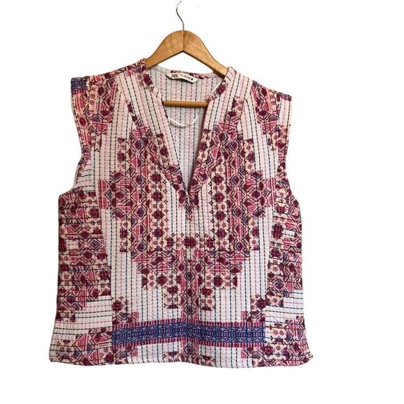 Zara Quilted Top Size Large - Picture 2 of 5